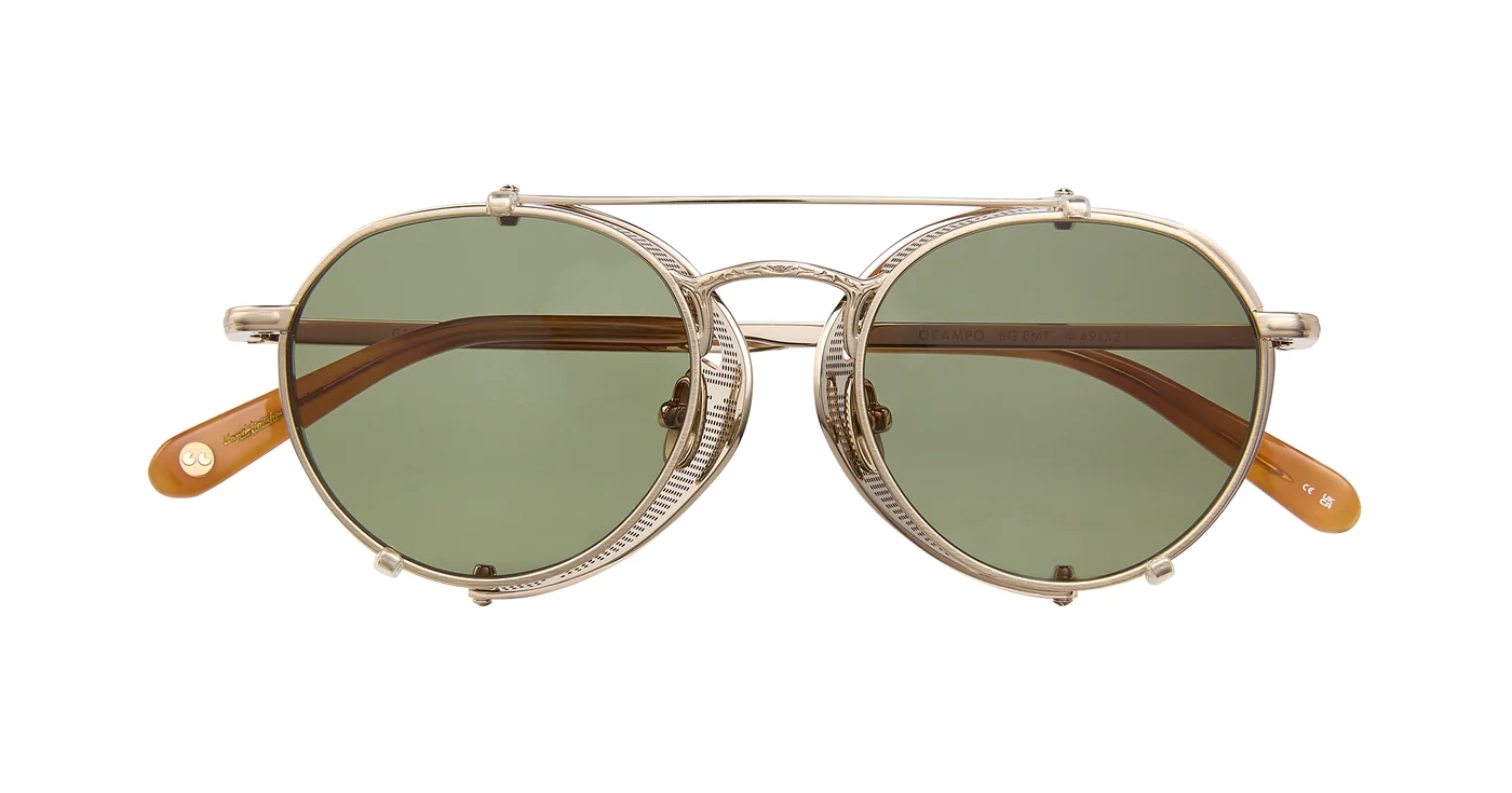 Garrett Leight Ocampo 7083 Brushed Gold - Ember Tortoise